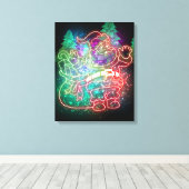 Neon Sinterklaas Canvas Afdruk (Insitu (Houten vloer))