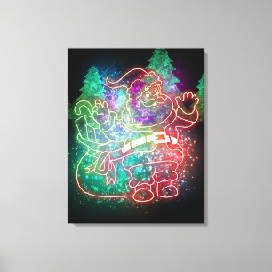 Neon Sinterklaas Canvas Afdruk