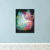 Neon Sinterklaas Canvas Afdruk (Insitu (Houten vloer))