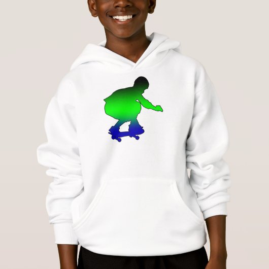 Neon skateboarder jongens hoodie (Voorkant)