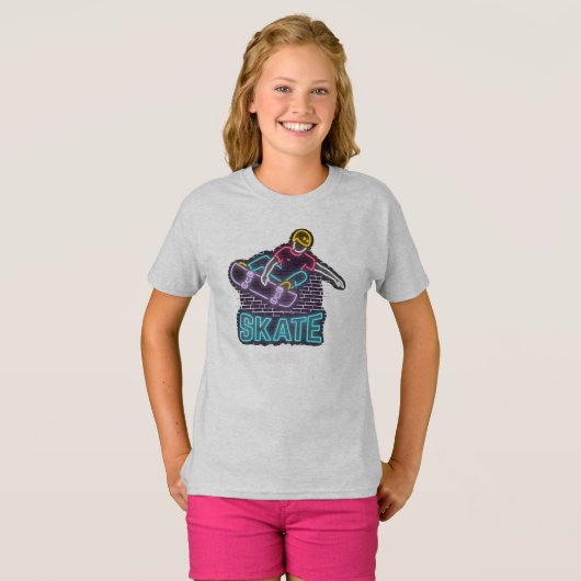 Neon Skateboarder T-shirt (Voorkant volledig)