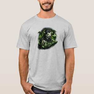 Neon Skelet DJ Kikker Streetwear Esthetisch Ontwer T-shirt