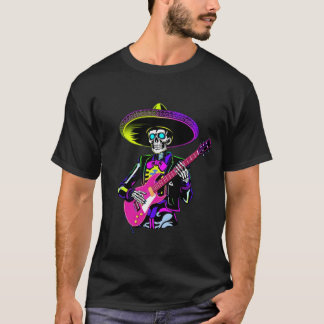Neon Skelet Gitarist Halloween T-shirt