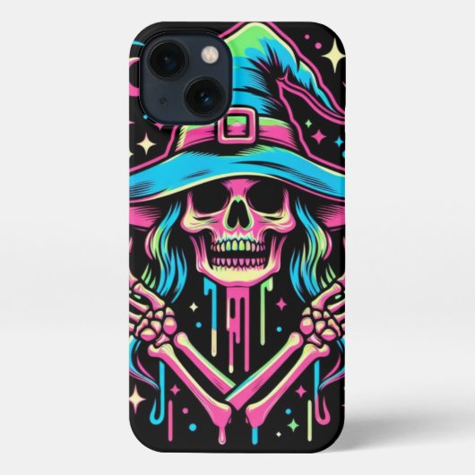 Neon skelet, Halloween telefoonhoes iPhone Hoesje (Achterkant)