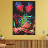 Neon Skelet Omarming Kunstfusie Canvas Afdruk (Insitu (Woonkamer))