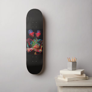 Neon Skelet Omarming Kunstfusie Persoonlijk Skateboard