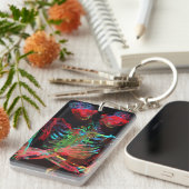 Neon Skelet Omarming Kunstfusie Sleutelhanger (Voorkant Rechts)