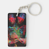 Neon Skelet Omarming Kunstfusie Sleutelhanger (achterkant)