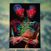 Neon Skelet Omhelzing Kunstfusie Acryl Bord (Neutraal)