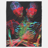Neon Skelet Omhelzing Kunstfusie Fleece Deken (Voorkant)