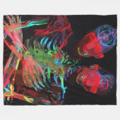 Neon Skelet Omhelzing Kunstfusie Fleece Deken (Voorkant (Horizontaal))