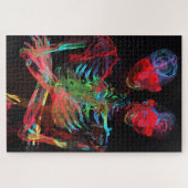 Neon Skelet Omhelzing Kunstfusie Legpuzzel (Horizontaal)