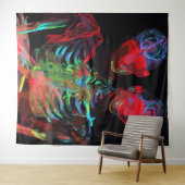 Neon Skelet Omhelzing Kunstfusie Wandkleed (In Situ (horizontaal))