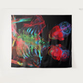 Neon Skelet Omhelzing Kunstfusie Wandkleed (Voorkant (horizontaal))
