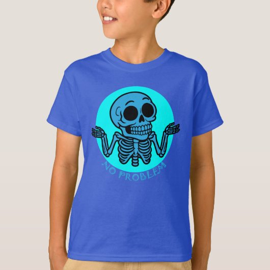 Neon Skeleton Circle No Problem T-shirt (Voorkant)