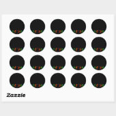 Neon Skeleton Dance Halloween Ronde Sticker (Vel)
