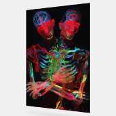 Neon Skeleton Embrace Art Fusion Acryl Bord (Hoek)