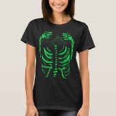 Neon Skeleton Green Spooky Hand Drawn T-shirt (Voorkant)