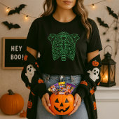 Neon Skeleton Ribcage Halloween T-shirt