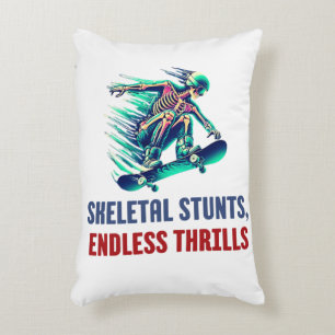 Neon Skeleton Skateboarder sensaties en koude rill Accent Kussen
