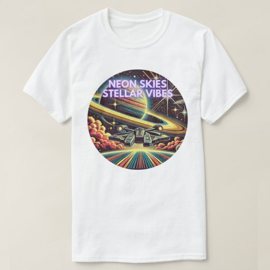 Neon Skies Stellar Vibes Space Odyssey T-shirt (Design voorkant)