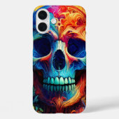Neon Skull Art Psychedelic Phone Case (Achterkant)