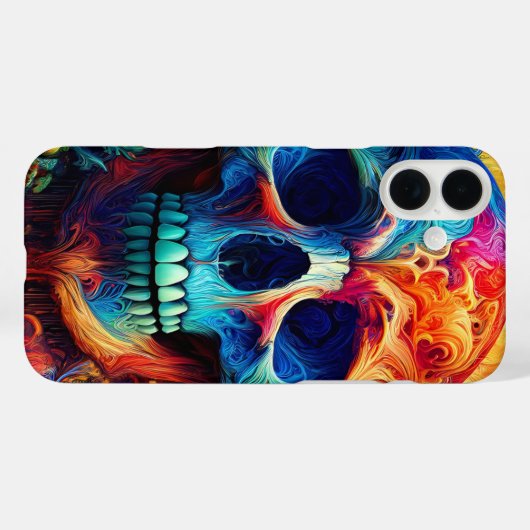Neon Skull Art Psychedelic Phone Case (Achterkant (horizontaal))