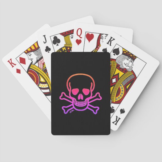 Neon Skull black Poker speelkaarten (Achterkant)
