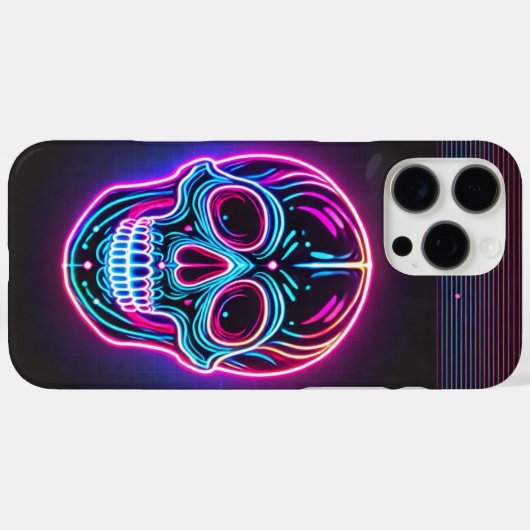 Neon Skull Case-Mate iPhone Case (Achterkant (horizontaal))