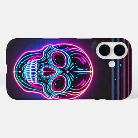 Neon Skull Case-Mate iPhone Case (Achterkant (horizontaal))