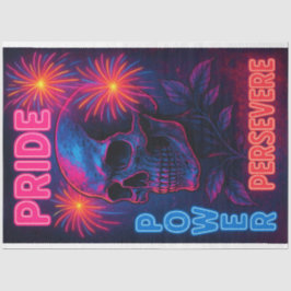Neon Skull Empowering Words Pride Decoupage Papier