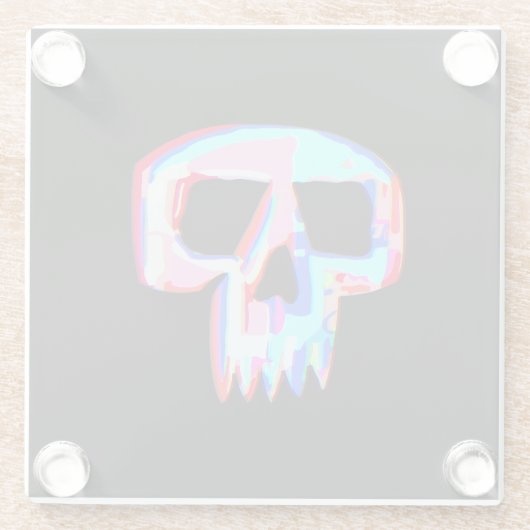 Neon Skull Glazen Onderzetter (Achterkant)