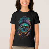 Neon Skull: Graffiti Gloeit Tri-Blend Shirt (Voorkant)