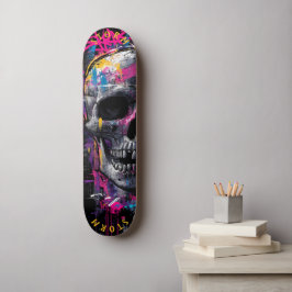 Neon Skull Graffiti Street Art - Limited Edition Persoonlijk Skateboard