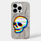 Neon skull-illustratie op gecrêpt vouwpapier Case-Mate iPhone case (Achterkant)