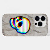 Neon skull-illustratie op gecrêpt vouwpapier Case-Mate iPhone case (Achterkant (horizontaal))