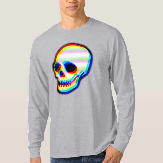 Neon Skull Illustratie T-Shirt (Voorkant)