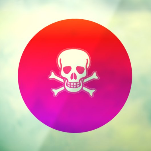 Neon Skull neon rond venster cling back stick Raamsticker (Vel 3)