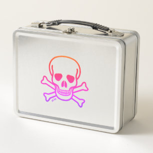 Neon Skull roestvrij lunchbox