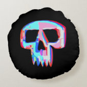 Neon Skull Rond Kussen (Achterkant)