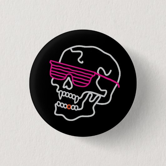 Neon Skull Ronde Button 3,2 Cm (Voorkant)
