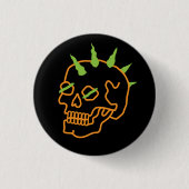 Neon Skull Ronde Button 3,2 Cm (Voorkant)