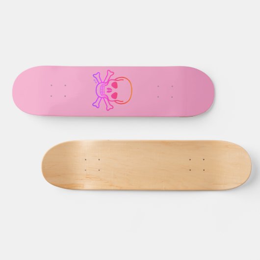 Neon Skull roze skateboard (Horizontaal)