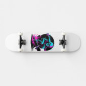 Neon Skull Skateboard Art – Edgy Skater Design (Horizontaal)