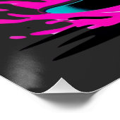 Neon Skull Skateboard Art – Edgy Skater Design Perfect Poster (Hoek)