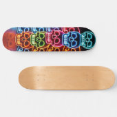 Neon Skull Stack Skateboard (Horizontaal)