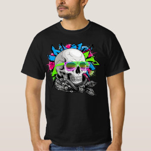 Neon Skull Streetwear Illustratie T-shirt