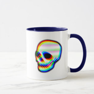 Neon Skull Trendy Modern Art Illustratie Mok
