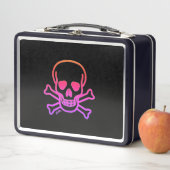 Neon Skull veel schedels zwarte lunchbox (In situ)