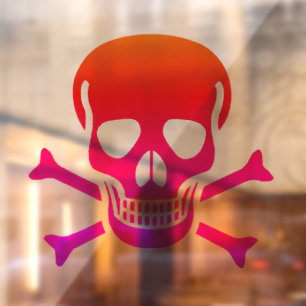 Neon Skull venster cling back stick Raamsticker